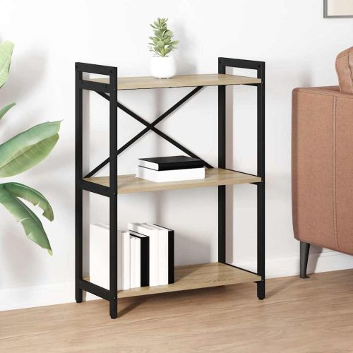 Рафт за книги 60 x 30 x 85 cm Инженерна дървесина Сонома дъб