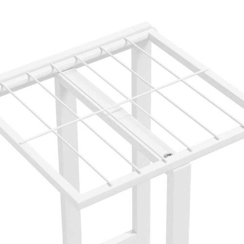 4-етажна поставка за цветя, 43x22x76 см, бяла, метал