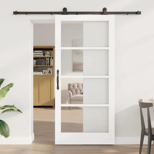 Преплъзваща се врата ORKDAL 93 x 202 см Бяло и черно