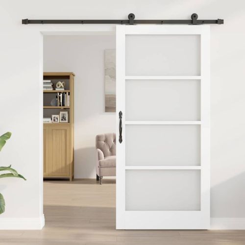 Преплъзваща се врата ORKDAL 93 x 202 см Бяло и черно