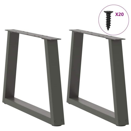 Крака за масичка за кафе, V-образна, 2 бр., антрацит, 50x(42-43,3) см, стомана