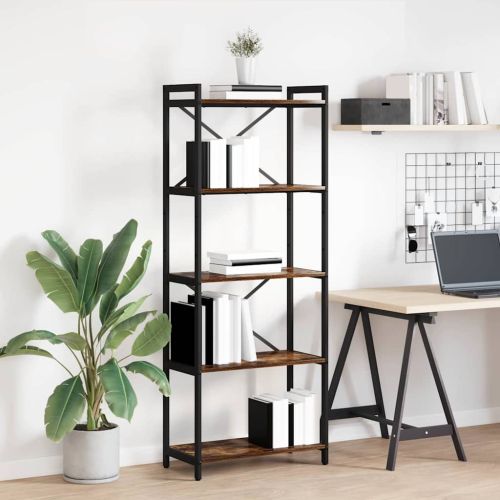 Рафт за книги 60 x 30 x 155 см Инженерна дървесина Димян дъб