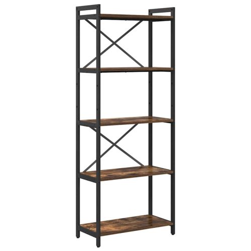 Рафт за книги 60 x 30 x 155 см Инженерна дървесина Димян дъб