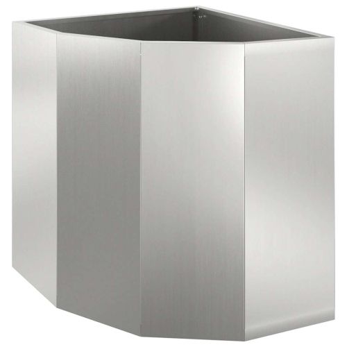 Ъглов сандък за цветя Сребристо 45 x 45 x 50 см