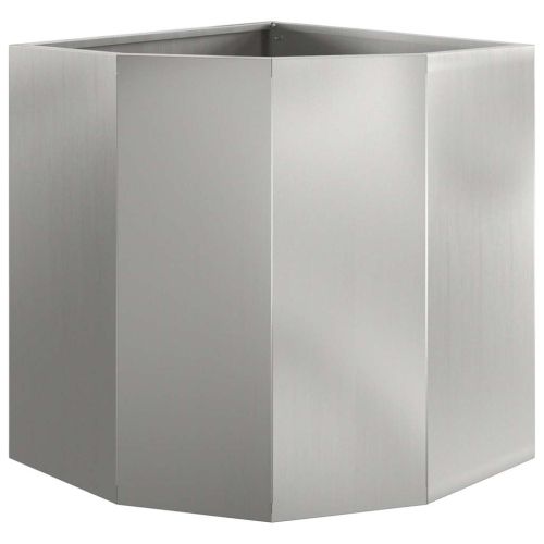 Ъглов сандък за цветя Сребристо 45 x 45 x 50 см