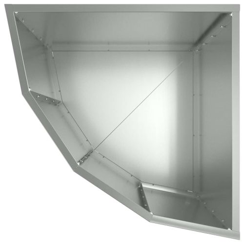 Ъглов сандък за цветя Сребристо 45 x 45 x 50 см