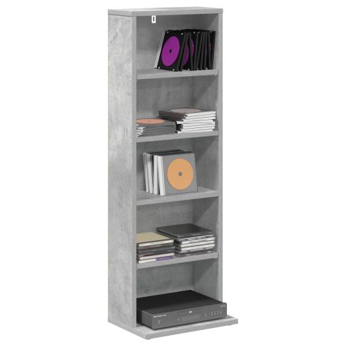 Кабинет за CD Бетонно сиво 33 x 23,5 x 97,5 см