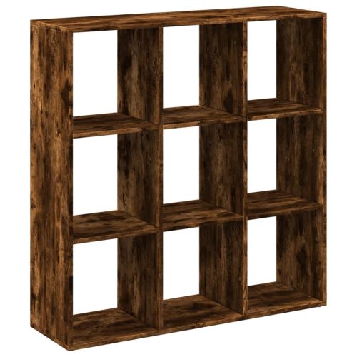 Разделител за стая / библиотека, опушен дъб, 102x29x103,5 см