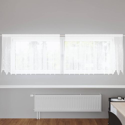Перде от дантела Бяло 100 x 300 cm Полиестер