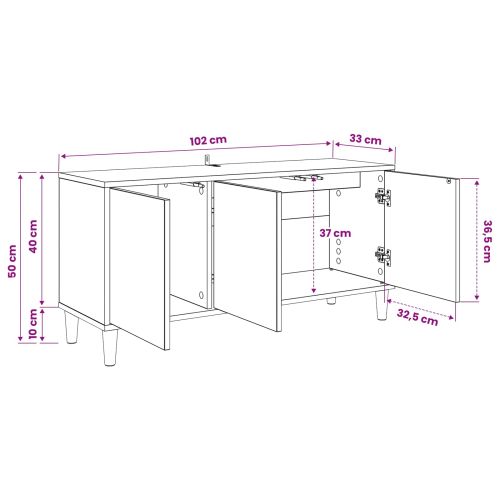 ТВ шкаф OMMEN 102 x 33 x 50 см Сонома Инженерна дървесина