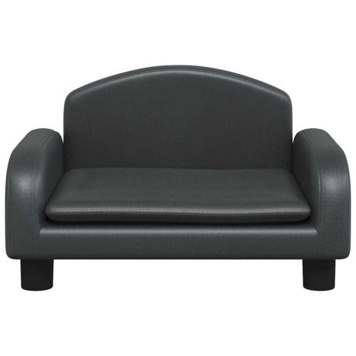 Детски диван черен 50x40x30 см изкуствена кожа