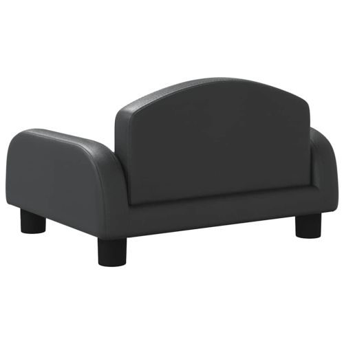 Детски диван черен 50x40x30 см изкуствена кожа
