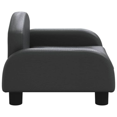 Детски диван черен 50x40x30 см изкуствена кожа