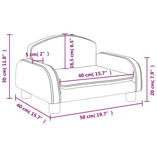 Детски диван черен 50x40x30 см изкуствена кожа