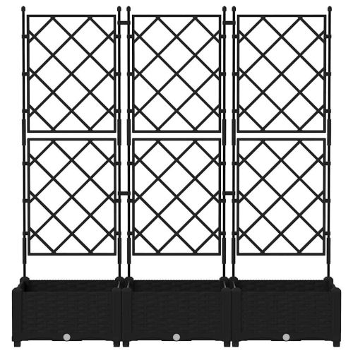 Градинска саксия 3 бр. Черно 120 x 40 x 125,5 см ПП
