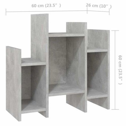 Страничен шкаф, бетонно сив, 60x26x60 см, инженерно дърво