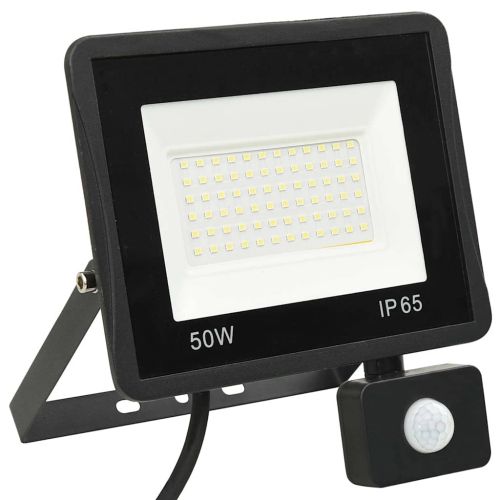 LED прожектор със сензор, 50 W, топло бяло