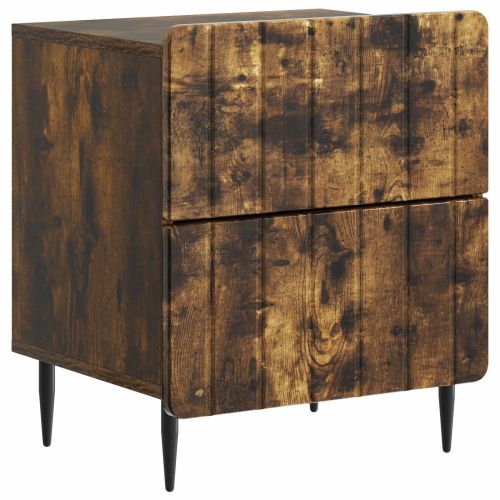 Нощен шкаф Опушен дъб 43 x 34,5 x 49,5 см Инженерна дървесина