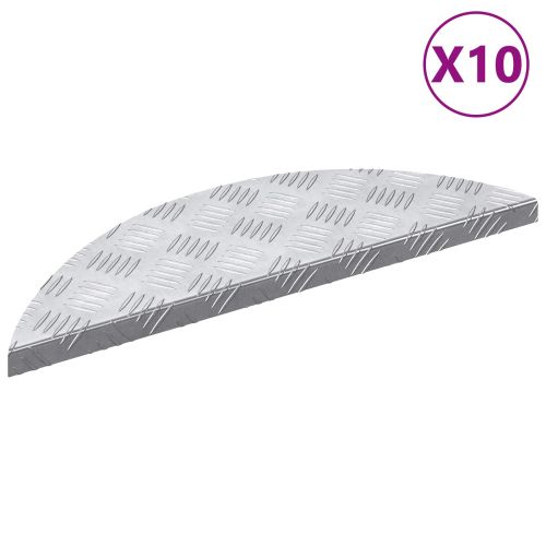 Стъпало 10 бр. 60 x 18 x 2,5 см Сребрист Алуминий Полумесец