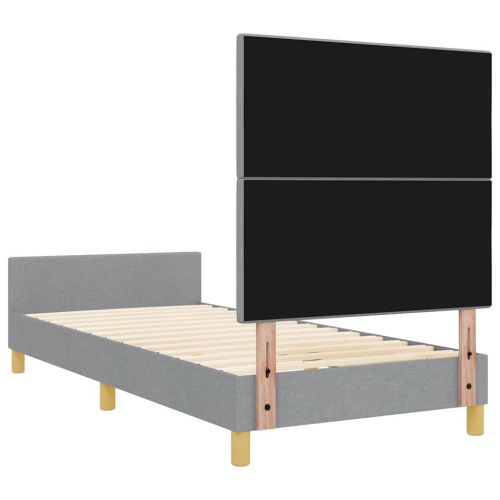 Рамка за легло с таблото Светлосиво 90 x 190 cm текстил