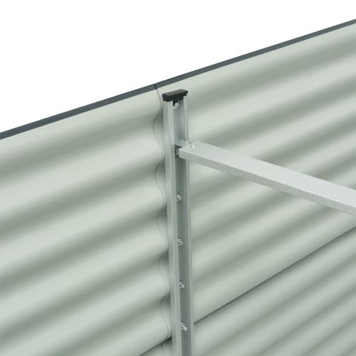 Градинска висока леха 240x80x81 см поцинкована стомана сива