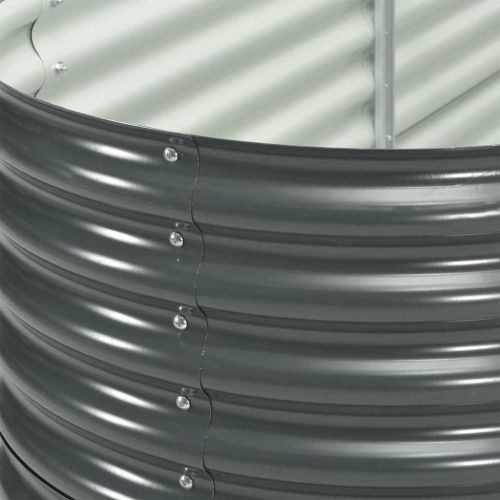 Градинска висока леха 240x80x81 см поцинкована стомана сива