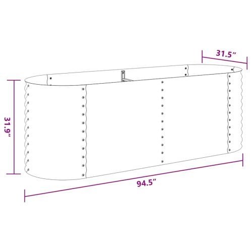 Градинска висока леха 240x80x81 см поцинкована стомана сива