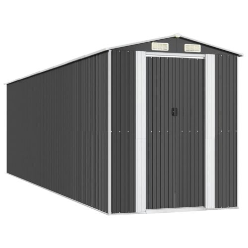 Градинска барака антрацит 192x689x223 см поцинкована стомана