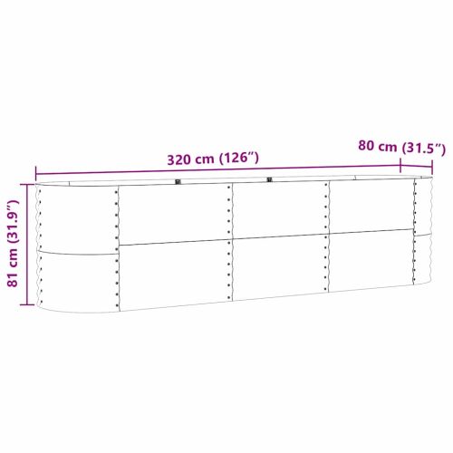 Повдигнато легло Кафяво 320 x 80 x 81 cm Стомана