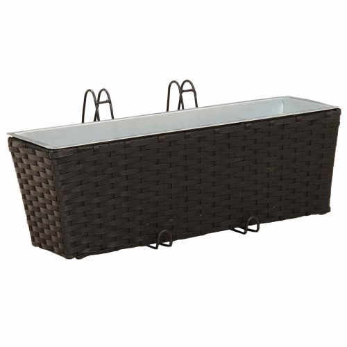 Парапет 2 бр. Черно 50 x 17 x 17 см Метал