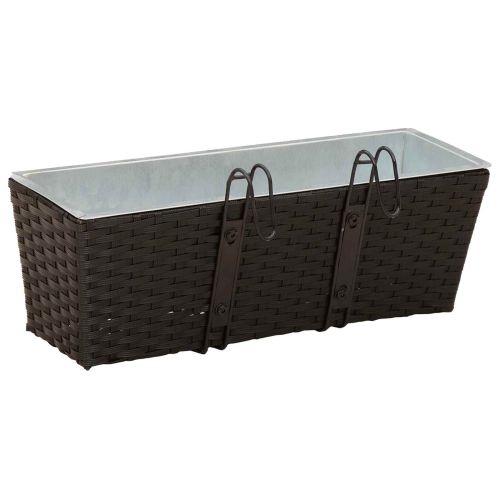 Парапет 2 бр. Черно 50 x 17 x 17 см Метал