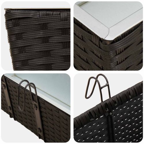 Парапет 2 бр. Черно 50 x 17 x 17 см Метал