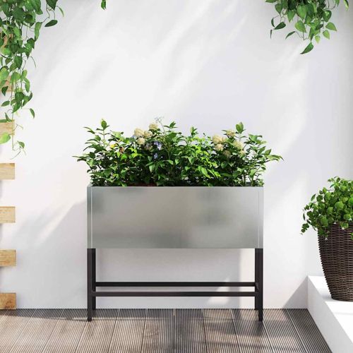 Повдигната градинска саксия Сребрист 60 x 26 x 45 см