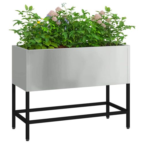 Повдигната градинска саксия Сребрист 60 x 26 x 45 см