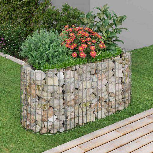 Габион повдигната леха, поцинковано желязо, 120x50x50 cм