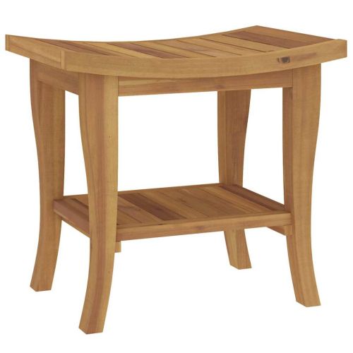 Помощна маса за баня 50x35x45 см тиково дърво масив