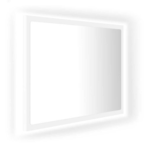 LED огледало за баня, бяло, 60x8,5x37 см, акрил