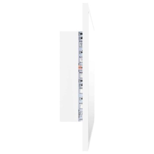 LED огледало за баня, бяло, 60x8,5x37 см, акрил