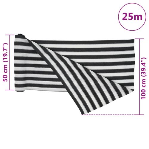 Засенчваща мрежа антрацит и бял 1x25 м HDPE 75 г/м²
