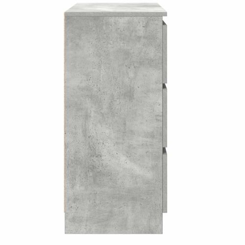 Сайдборд, бетонно сив, 80x35x76 см, инженерно дърво