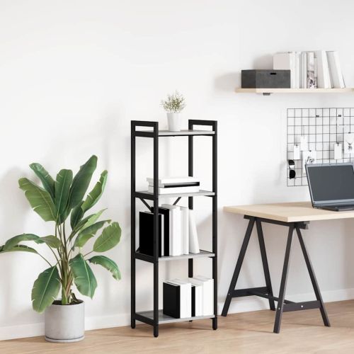 Рафт за книги 40 x 30 x 119 см Инженерна дървесина Сив сонома