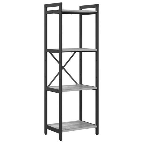 Рафт за книги 40 x 30 x 119 см Инженерна дървесина Сив сонома
