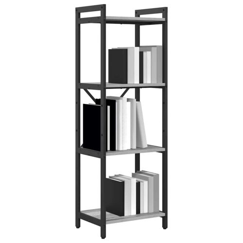 Рафт за книги 40 x 30 x 119 см Инженерна дървесина Сив сонома
