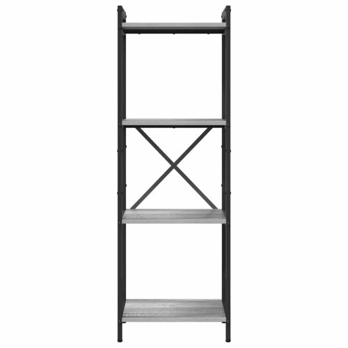 Рафт за книги 40 x 30 x 119 см Инженерна дървесина Сив сонома