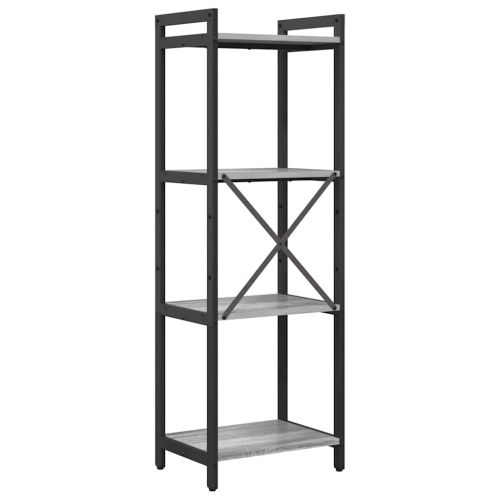 Рафт за книги 40 x 30 x 119 см Инженерна дървесина Сив сонома