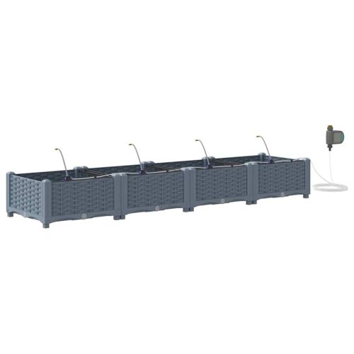 Градинска саксия 4 бр. Светлосиво 160 x 40 x 22 см ПП