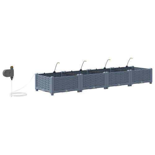 Градинска саксия 4 бр. Светлосиво 160 x 40 x 22 см ПП