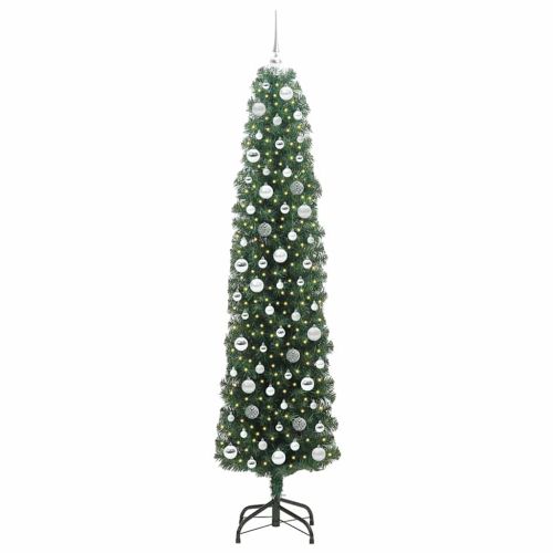 С изкуствено коледно дърво с 300 LED светодиода Зелен 210 cm