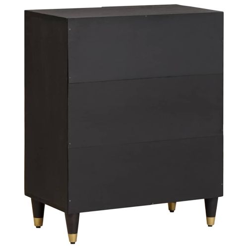 Служебен шкаф Черно 60 x 33 x 75 cm Солидно мангово дърво