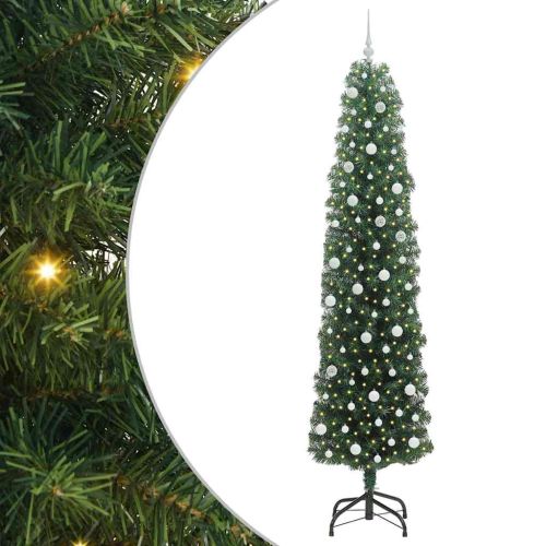 С изкуствено коледно дърво с 300 LED светодиода Зелен 240 cm